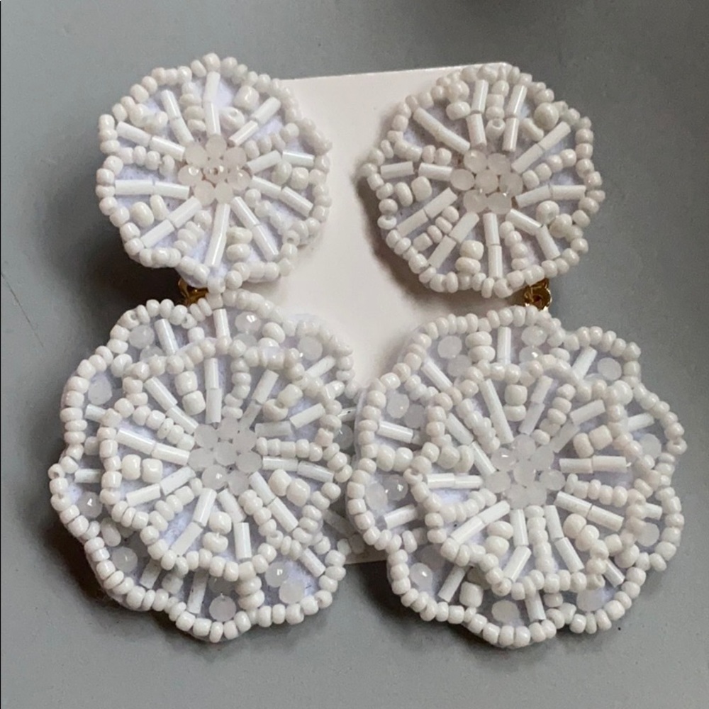 Boho white earrings